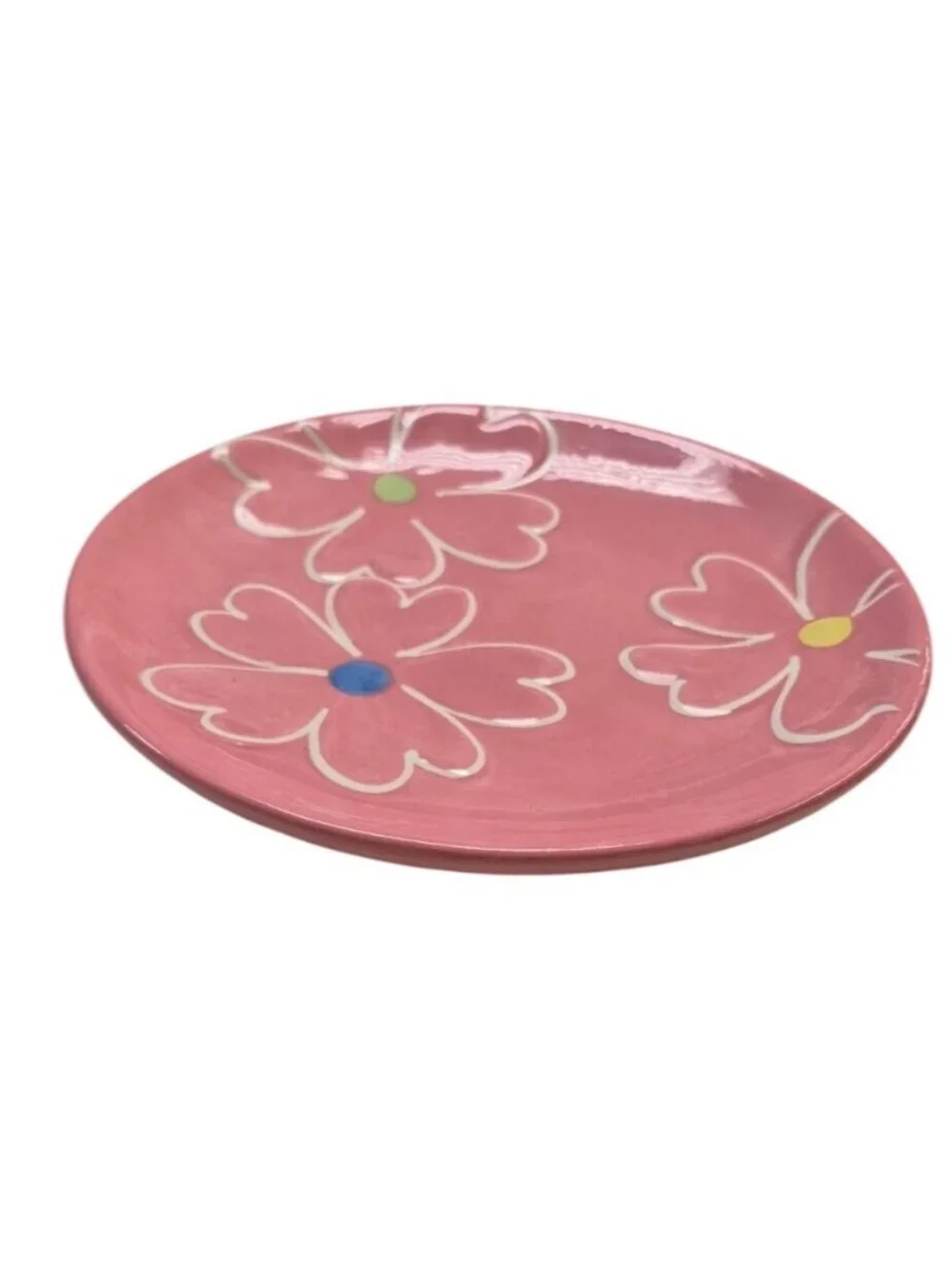 Easter Spring Ceramic Plate Pink Flower Blossoms & Blooms 8